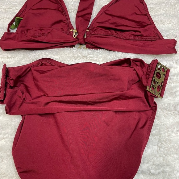 Becca by Becca virtue bikini maroon with bronze accents size small - Picture 4 of 12